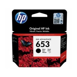 HP 653 Black Original Ink Advantage Cartridge,~360 pages